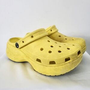 Crocs Women's Yellow Platform Clogs Stomp Size 7